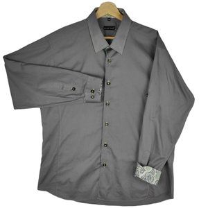 Jared Lang Long Sleeve Gray Flip Cuff Shirt Sz XXL